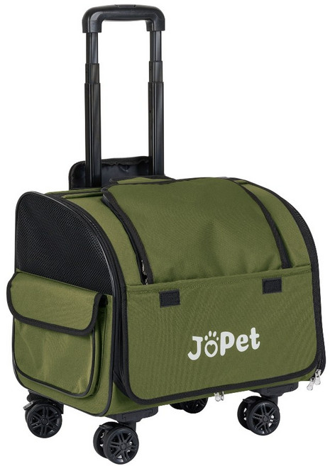 JoPet 皮可羅寵物拉桿包 兩用可背可推 可上三鐵 可拆360靜音輪胎, 軍風綠, 1個