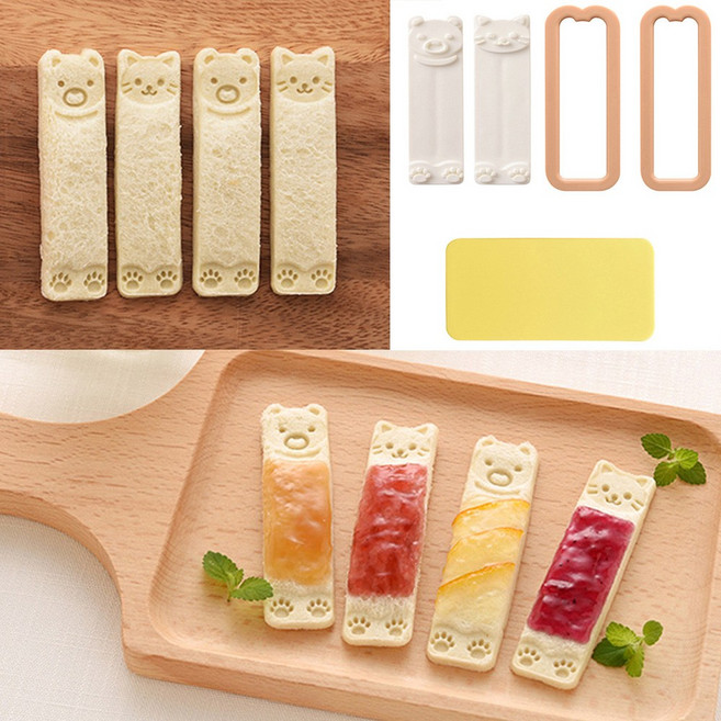 곰 고양이 스틱 식빵틀 샌드위치틀 커피 사이드 간식 만들기 쿠키 커터, 1개