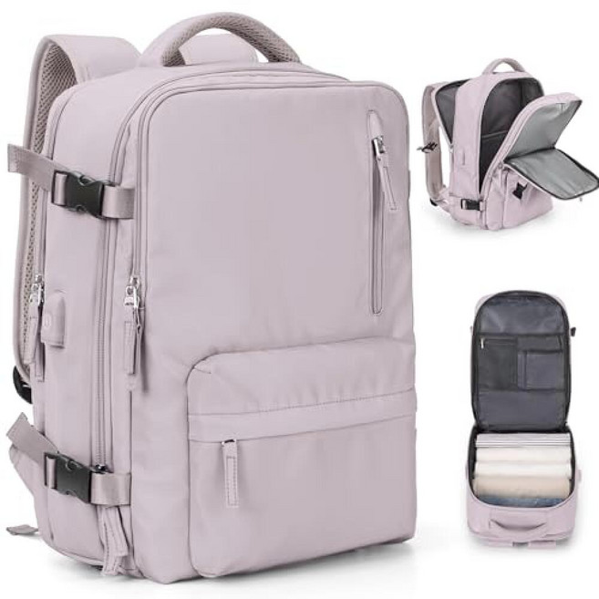 VGCUB 대형 여행 작업 비즈니스 백팩 기내용 승인 노트북 백팩 여성용 남성용 Mochila de Viaje 블랙. 대형 라지, 핑크