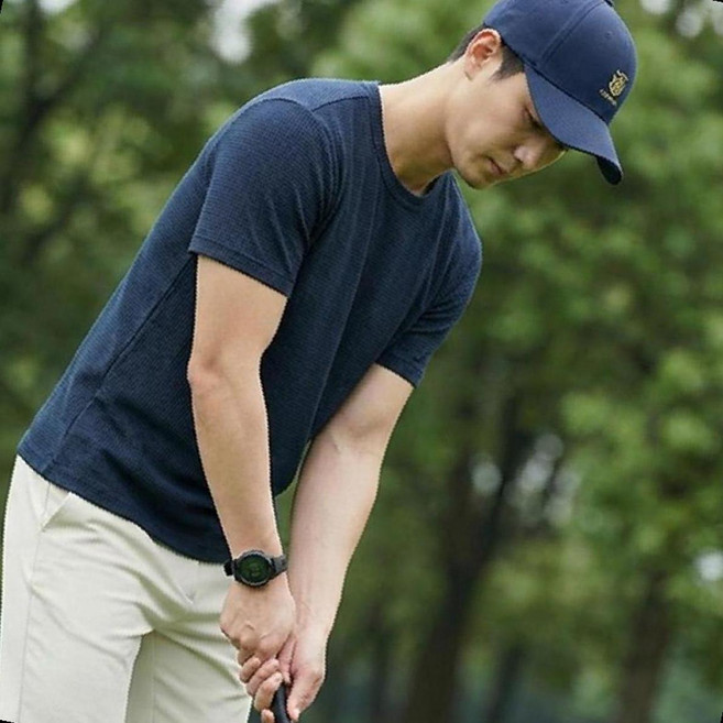 남성 라운드넥 쿨링 스판 기능성 무지 반팔 티셔츠