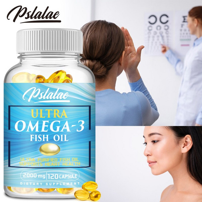 오메가 3 피쉬 오일 캡슐 2000mg - 3배 강화 효능 - EPA & DHA 함유, 1개, 60정