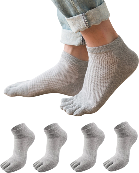 남성양말 여름 통풍일인자 메쉬 발목 발가락양말 4켤레세트