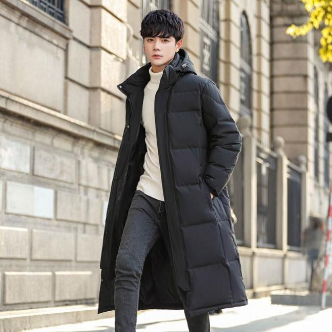 羽絨外套男女款 防風防水保暖外套 大尺碼長版防寒鋪棉外套 白鴨絨羽絨衣服 秋冬情侶休閒運動連帽禦寒棉衣麵包外套 發熱雪衣外套大衣