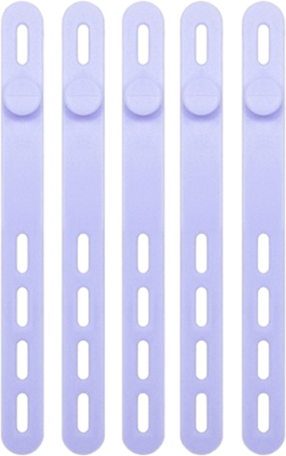 【理線帶】5條裝 硅膠理線器 耳機線理線器 數據線收納 紮帶電源線 繞線器綁帶 旅行收納工具, 薰衣草紫-薰衣草紫五條裝, 5個