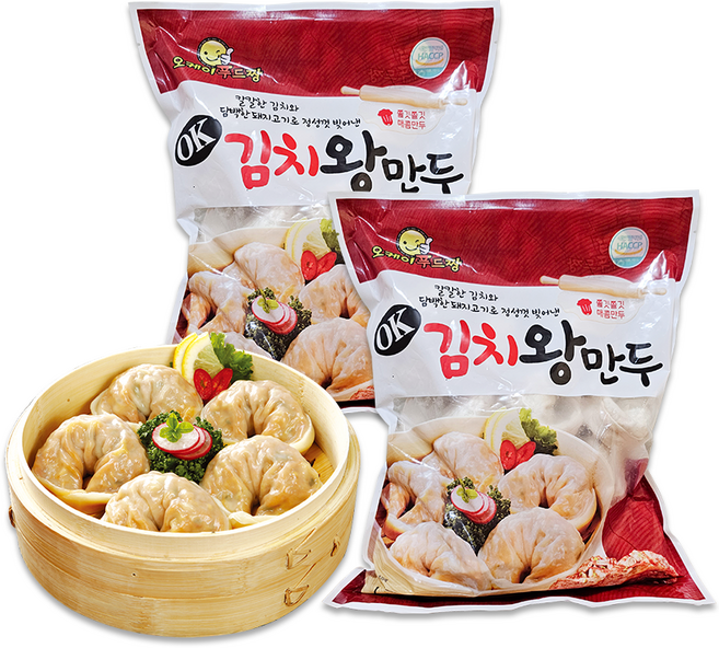 육즙이 가득 찬 입맛을 돋구는 김치왕만두 푸드짱, 1.4kg, 2개