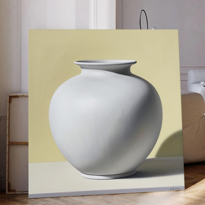 풍수 화월 달항아리 꽃그림 대형액자 복들어오는 캔버스액자 시리즈 11종, 09.순정달항아리