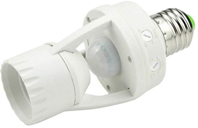 Uonlytech 100-240V/AC E27 LED 적외선 조명 소켓 모션 센서 램프 홀더 나사 전구 어댑터 가정용147901