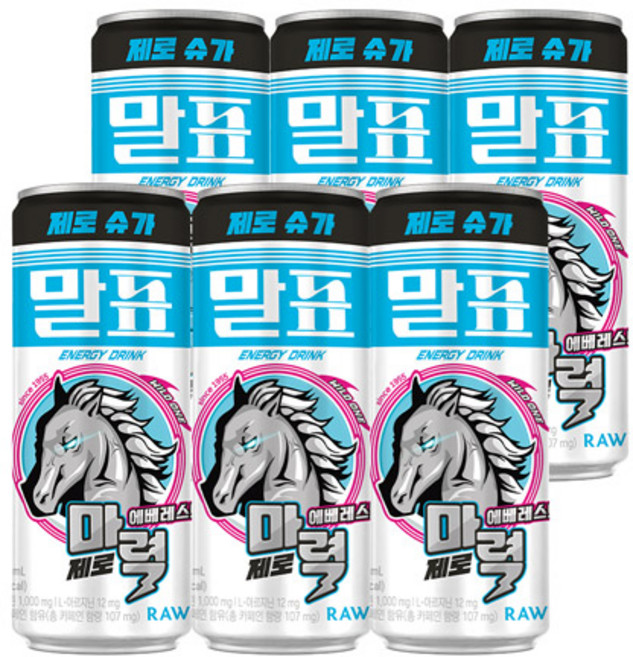 말표 마력 에베레스트 화이트 에너지드링크, 250ml, 6개