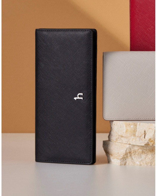 헤지스 블랙 단색 소가죽 장지갑 YMHIWA5F161BK