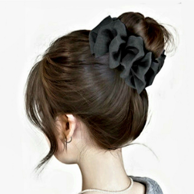 [일체형] 셔링 리본 똥머리 가발 악어집게핀 (8종 택1)