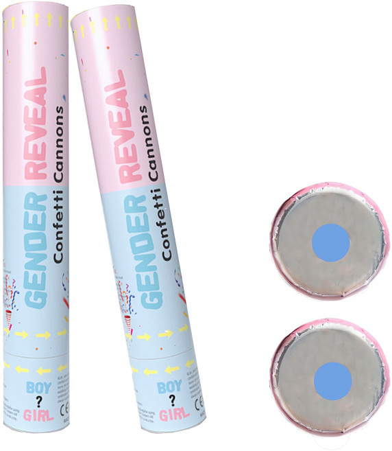 파티서펄즈 젠더리빌 성별 공개 컨페티 폭죽, 2개, 블루