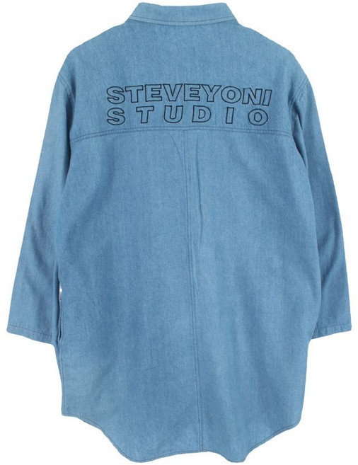 SYJP (WOMEN - L) 코튼 자수 로고 데님 셔츠