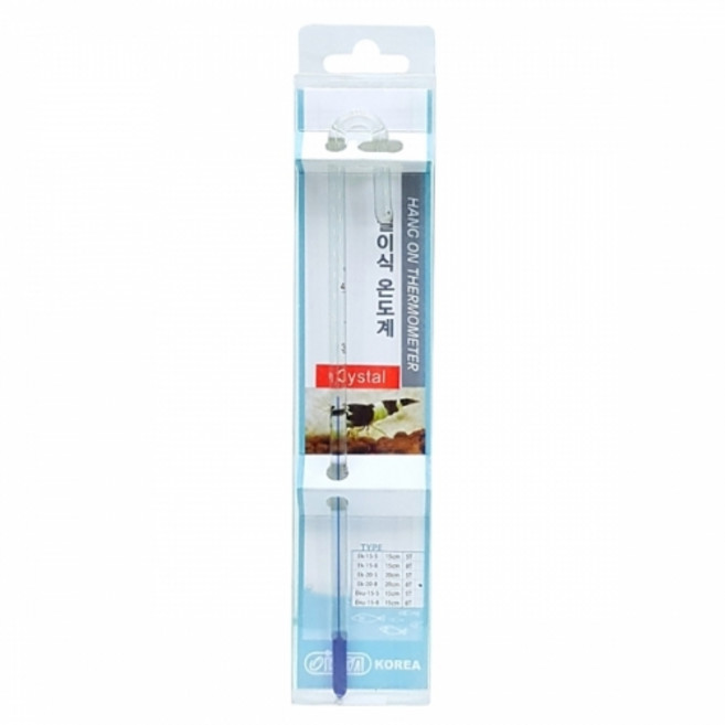 이스타코리아 걸이식 온도계 (크리스탈) 수온측정 수조온도측정 유리 막대 수온계 온도측정계, 1개