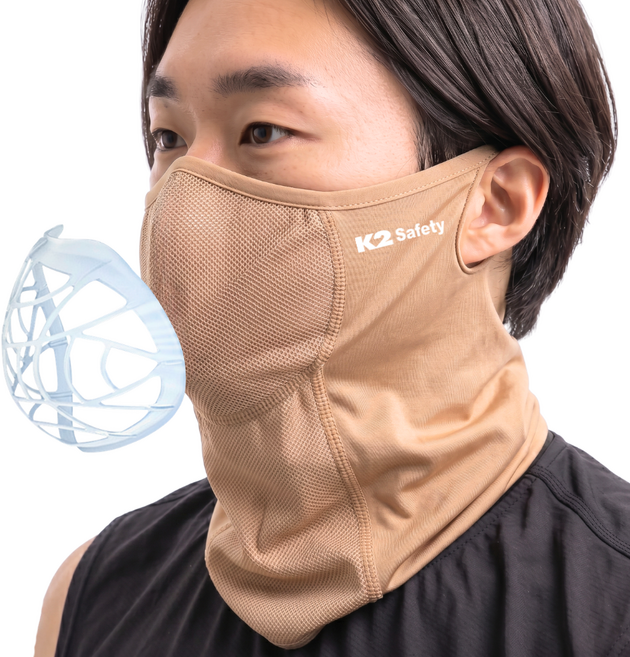 K2 Safety 메쉬 숨편한 가드스카프 멀티스카프+3중 MB필터 5매 증정, 베이지, 1세트