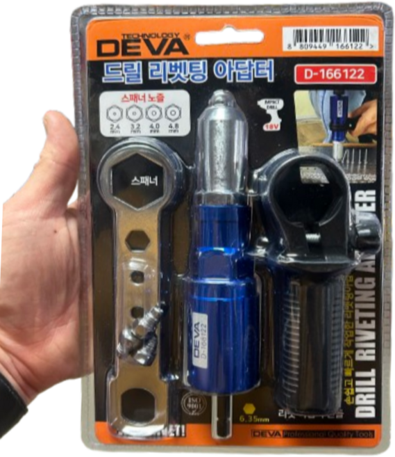 철물점아빠 DEVA 데바 충전임팩용 리벳터기 DV-DRA218, 1개