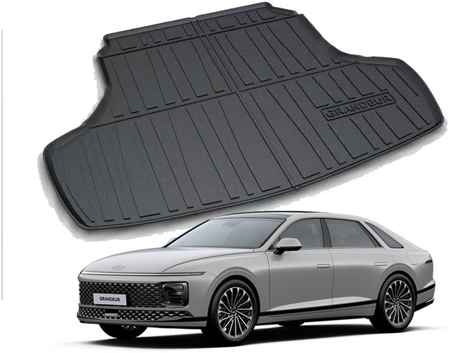 리얼핏 7세대 그랜저 GN7 3D 논슬립 트렁크매트(가솔린/하이브리드가능) TPE [호환]