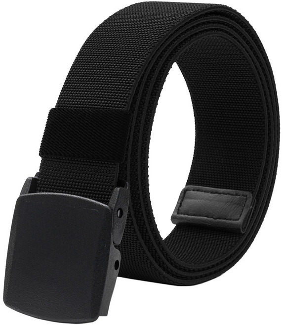 LionVII 남성용 신축성 벨트 - 무금속플라스틱버클 작업 스포츠용 웨빙 벨트 75~115cm(28~46인치) 허리 사이즈 조절 가능