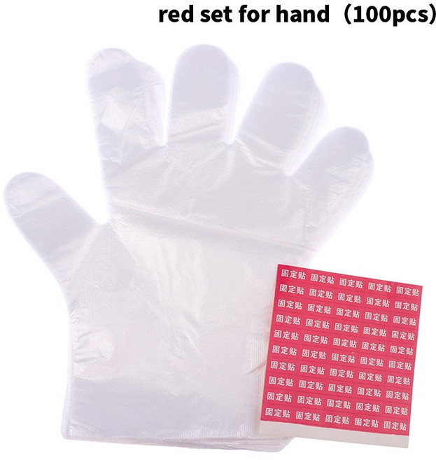 일회용 PE 투명 빈 손 장갑 발 커버 파라핀 목욕 엑스 폴리 에이 팅 마스크 트리트먼트 백, 1개