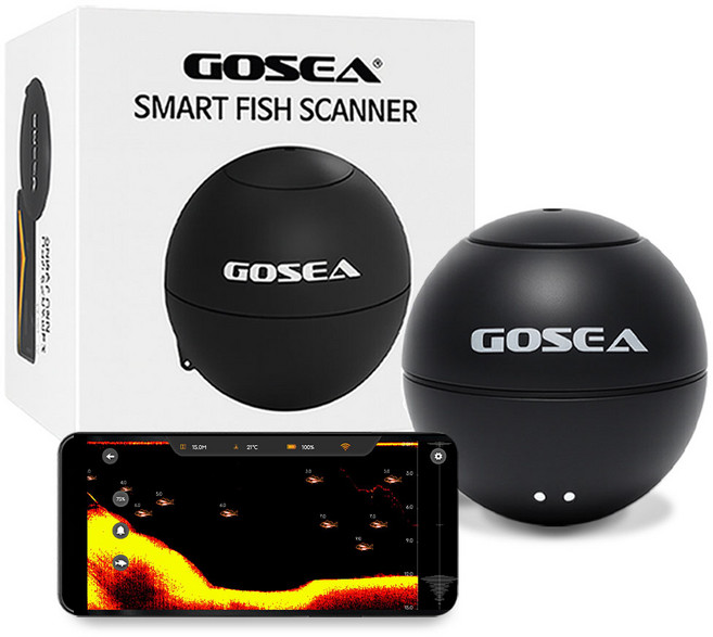 GOSEA 스마트 피쉬 스캐너 휴대용 어군탐지기 무선 어탐기, GSF-E01