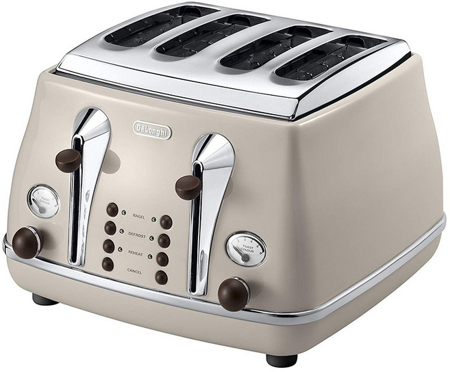 드롱기 정품 빈티지 아이코나 4구 토스터기 크림