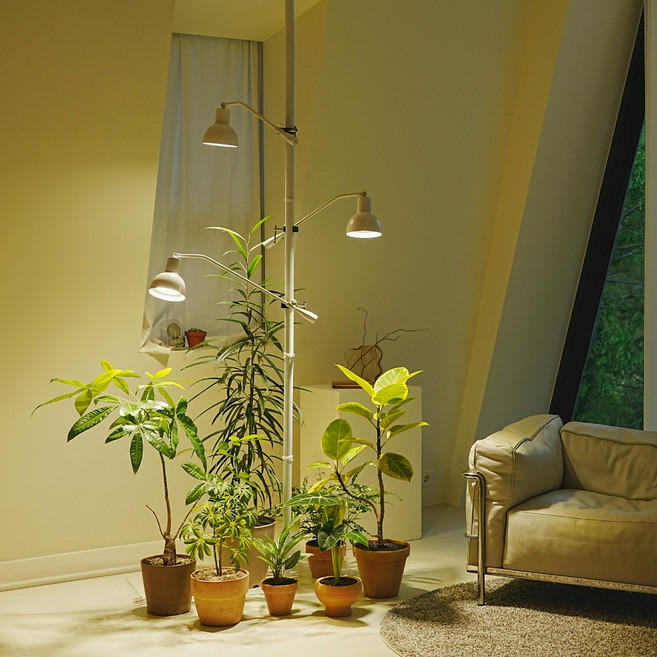 하이데 자유로운 식물등 멀티 스탠드 생장 식물 LED 하이데 + 봉 + 파미식물등 세트 상품, 하이데(55cm)+봉(2~2.5m)+파미(범용파장)