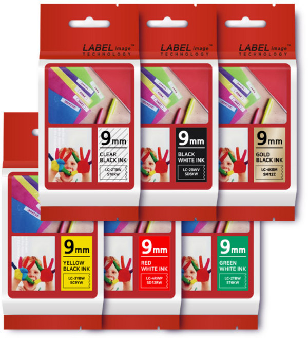 엡손 호환 라벨테이프 6mm 9mm 12mm 18mm 24mm 36mm, SC9YW 노랑바탕/검정글씨