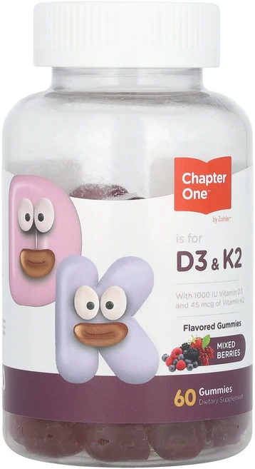 Chapter One D3 & K2 믹스 베리 구미젤리 60개, ChapterOneD3K2믹스베리구미젤리60개, 60정 - 쿠팡
