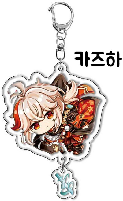 [당일출고] 원신 아크릴 키홀더 키링 굿즈 27종 츠마마레 데롱데롱 miHoYo미호요 호두 라이덴 클레 게임 열쇠고리, 카즈하, 1개
