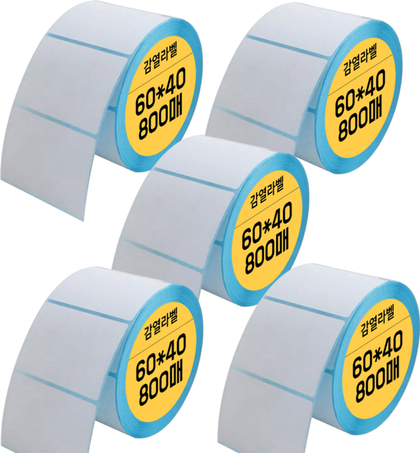 집으로프레시 전 사이즈 대용량 라벨 감열지, 5개, 780칸, 60 x 40 mm