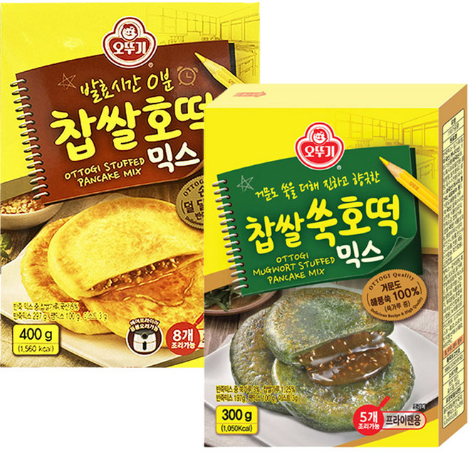 오뚜기 찹쌀 호떡믹스400g +찹쌀 쑥 호떡믹스300g