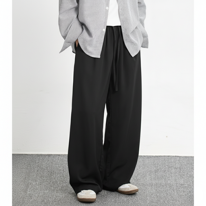 HANYO 남성 주름 디자인 드레이프 캐주얼 팬츠