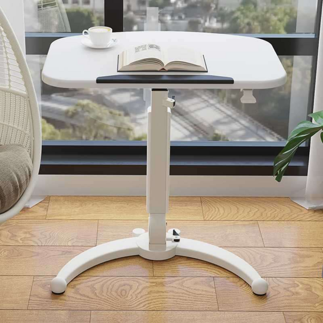 이동식 노트북 사이드테이블 침대 소파 높이조절 책상, 더블보드 흑호두 무늬 - 접을 수 없음