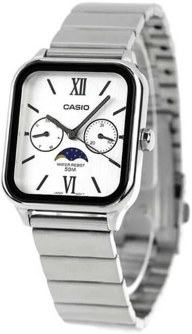 카시오 스탠다드 문페이즈 쿼츠 남성용 시계 MTP-M305D-7A2V 실버