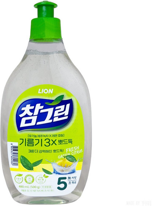 참그린 녹차 뽀드득 주방세제, 500g, 10개