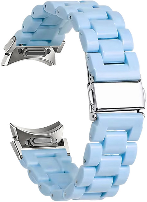 더조은셀러 갤럭시 워치6 워치5 호환 버블 컬러 체인 원터치 스트랩 밴드 시계줄, 스카이블루
