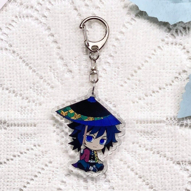 귀멸의칼날 귀칼 우산 든 캐릭터 아크릴 키링 SD 애니 열쇠고리 가방 장식 굿즈, 4