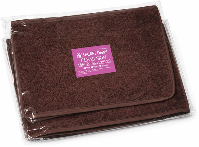 시크릿덤 국산 사각 터번 세안 헤어밴드 샤워 머리띠 피부터번 피부관리 면100%, 1개, 발롱뷰티 국산밤색터번