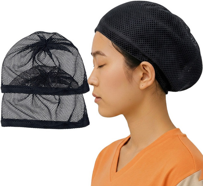 루시드림 국산 사우나 한증막 찜질방 모자 망사 캡 1+1, 2개, 블랙