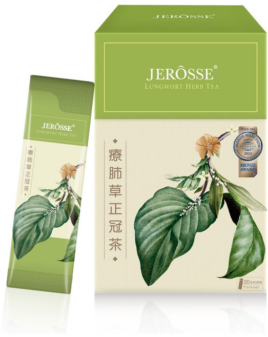 JERÔSSE 婕樂纖 療肺草正冠茶，含紅景天與百里香草本精華, 6g, 1個, 20個裝
