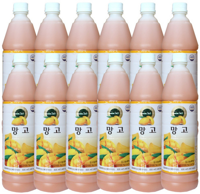 청솔 망고 음료 원액, 835ml, 12개