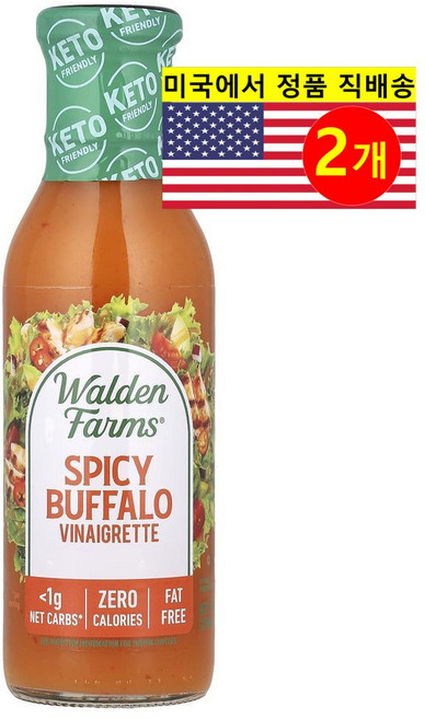 월든팜스 스파이시 버팔로 비네그레트 드레싱 355ml x 2 제로칼로리 무지방, 2개