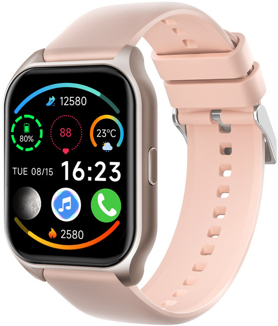 블루투스 스마트 워치 통화가능 웨어러블 1.83인치 한글판, GPS + 블루투스, 4.2cm, 핑크