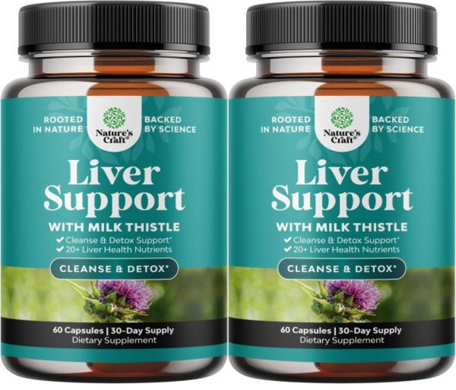 Cleanse Detox & Repair - Milk Thistle Supplement for Digestion & Health - Ginger Root Choline & D, 60 Count (Pack of 2), 0.9903892685975088