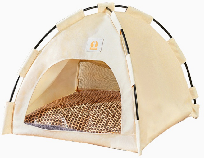寵物帳篷 狗窩 松木冬季保暖貓帳篷, Z09米色, 42*42*38