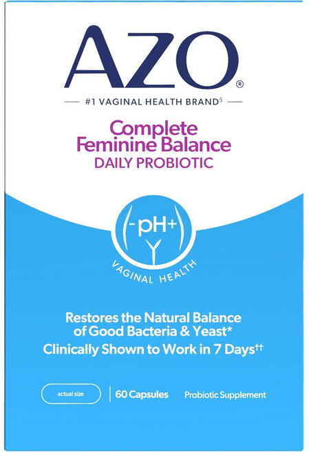 Azo 컴플리트 페미닌 밸런스 데일리 프로바이오틱 50억 생균 배양물 원스 데일리 캡슐 60정, 1개