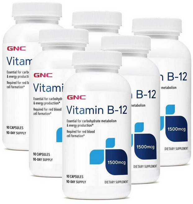 지엔씨 비타민B12 1500mcg 캡슐 GNC Vitamin B12, 6개, 90정