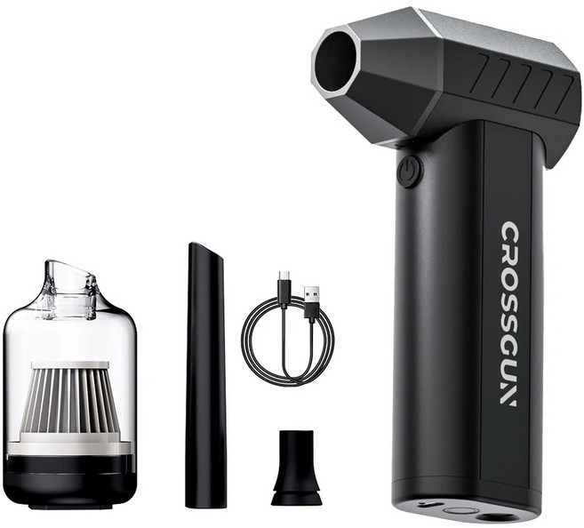 CROSSGUN 제트 팬 강력 휴대용 파워 핸드헬드 자동차먼지 제거컴퓨터 허리케인 스톰 소스 터보 제트팬 LED 보조배터리 X6 Pro, 액세서리 포함, 액세서리 포함
