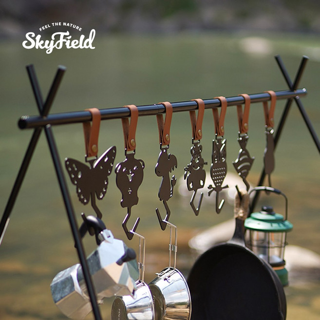 스카이필드 애니멀 캠핑고리 (SF-CM-038) / 후크 행어 옷걸이 감성 로프 다용도 스틸, 9-쥐, 1개