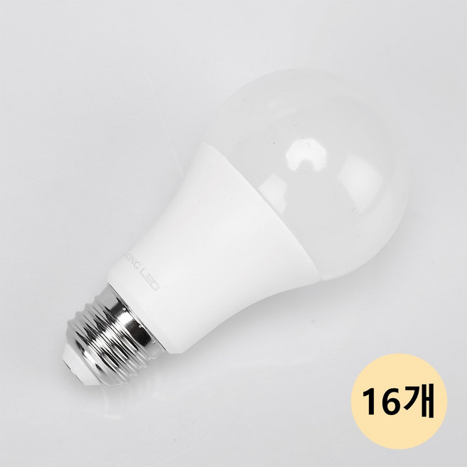 LONG 전구 LED 12W 주백색(아이보리색빛 4000K) e26, 16개