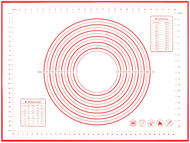 세븐프리 주방용 실리콘 반죽매트 특대형 레드, 1개